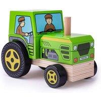 Bigjigs Toys Stacking Tractor Toy in Green