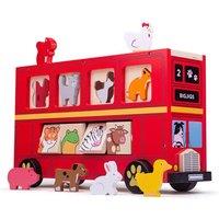 Bigjigs Toys Shape Sorter Bus Toy in Red