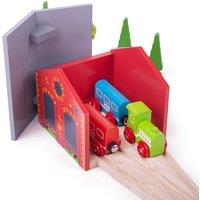 Bigjigs Rail Double Engine Wooden Shed Wood Railway Track Expansion