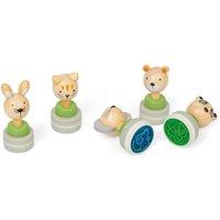 Bigjigs Toys Wooden Ink Stampers - 5pcs Animal Stamp Set