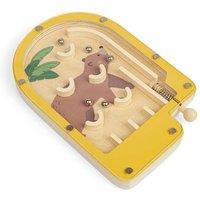Bigjigs Toys Pinball Game (Bear) - Mini Wooden Animal Game, Pocket Money Gifts
