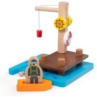 Bigjigs Rail Crane Dock, Diver & Dinghy for Wooden Train Track