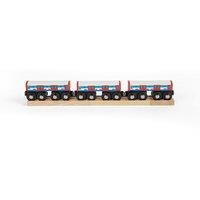 Bigjigs Rail Wooden Underground Train Toy - 3 Carriages & Commuters