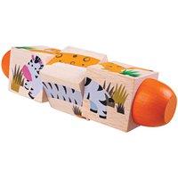 Bigjigs Toys Wooden Jungle Animal Twist Blocks