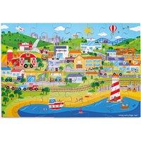 Bigjigs Toys Transport Town Floor Puzzle - 48 Piece Wooden Puzzle
