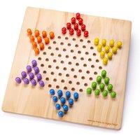 Bigjigs Toys Chinese Chequers Wooden Checkers Board Game