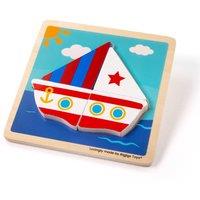 Bigjigs Toys Wooden Chunky Lift-Out Puzzle - Boat