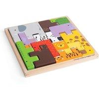 Bigjigs Toys Animal Lock-a-Block Puzzle - 11 Piece