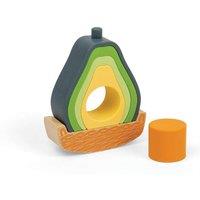 Bigjigs Toys Rocking Avocado - 6 Piece Silicone Stacking Toy in Green