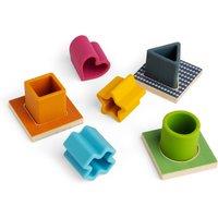 Bigjigs Toys Feel & Find Shape Matching Games - 9 Piece Wooden Shapes Sorter