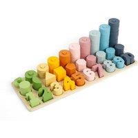 Bigjigs Toys Wooden 1-10 Counting Board, 78 Play Pieces