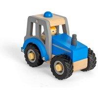Bigjigs Toys Mini Blue Wooden Tractor