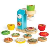 Bigjigs Toys Wooden Microscope With 14 Play Pieces in Blue