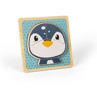 Bigjigs Toys Penguin Chunky Puzzle - 4 Piece Wooden Animal Jigsaw with Tray
