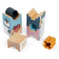 Bigjigs Toys Arctic Tower Puzzle - 9 Piece Wooden Stacking Toy & Shape Sorter