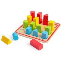 Bigjigs Toys Shape Puzzle - 17 Piece Wooden Shapes Sorter Set