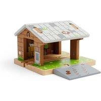Bigjigs Rail Barnyard Train Toy - Farm Animals Tunnel with Removable Ramp