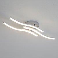 COMELY LED Ceiling Light, 18W Curved Modern Chrome Lamp, 6500K, Silver
