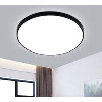 COMELY LED Ceiling Light Round 24W, Urtra-Thin Flush Ceiling Lamp, 6500K, 27cm in Black