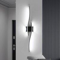 COMELY LED Wall Lights Indoor 27W, Modern Black Wall Lights 6500K Cool Light