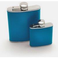 Silver Editions Travelling Bright Hip Flasks available in 2.5oz & 6oz sizes in Bright Blue | Size: Small