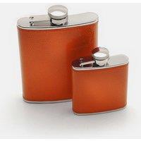 Silver Editions Travelling Bright Hip Flasks available in 2.5oz & 6oz sizes in Burnt Orange | Size: Small