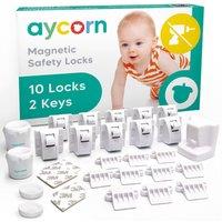 Aycorn Baby Safety Proof Magnetic Cupboard Locks - 10 pack