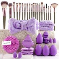 Dyzi 40-Piece Makeup Brush Set Soft Brushes Beauty Blender & Puffs | Perfect Gift in Pink