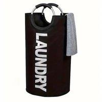Dyzi Black Foldable Laundry Hamper Collapsible Clothes Basket
