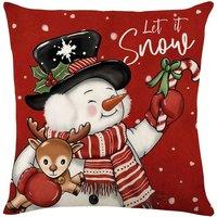 Obasyhig Christmas Print Sofa Pillow Cover in Black | Size: EU Single