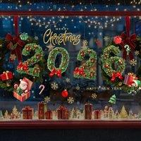 Leaper 2026 Christmas Pine Needle & Bells Electrostatic Window Cling in Green | Size: 1 Pack