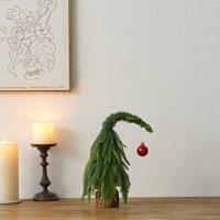 Leaper Crooked Neck Christmas Tree Home Desktop Ornament in Green | Size: 30 cm