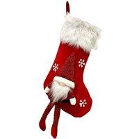 Obasyhig Style 1 Christmas Decoration Faceless Old Man Knitted Sock Gift Bag in Red