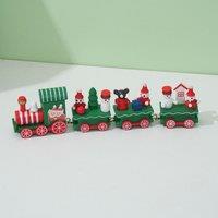 Leaper Christmas Wooden Train Home Decoration Ornament in Green