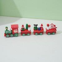 Leaper Christmas Wooden Train Home Decoration Ornament in Red