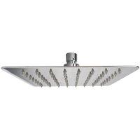 Nes Home Square 200mm Ultra Thin Shower Head in Metallic Silver