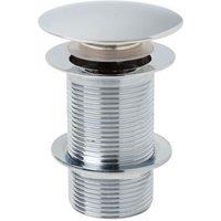 Nes Home Push Button Unslotted Basin Waste Sprung Chrome in Silver