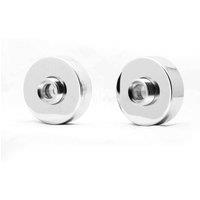 Nes Home Round Metal Bathroom Bar Shower Fitting Kit S-union Reducer Concealing Plates in Metallic Silver