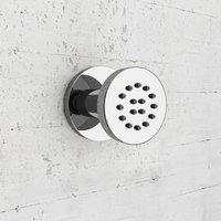 Nes Home Single Round Shower Bath Body Massage Jets Chrome in Metallic Silver