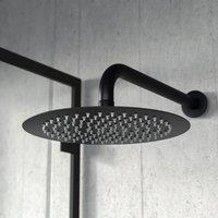 Nes Home Matte Black Round Modern Bathroom Thin 200mm Shower Head