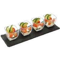 Van Gogh Snack Dips Nibbles Glass Appetizer Platter Tapas Serving Dish Set in Grey