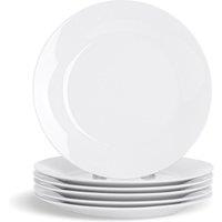Glim & Glam Dessert Plates Porcelain 4 Piece Set 7.5 with Rim in White