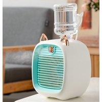 Leaper Mini Cartoon Fox Misting Desktop Fan in Blue