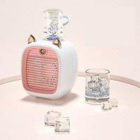 Leaper Mini Cartoon Fox Misting Desktop Fan in Pink