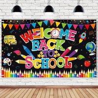 Obasyhig Back to School Photo Booth Banner in Pink