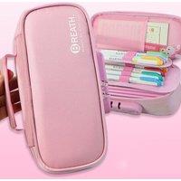 Obasyhig Simple Large-Capacity Pencil Case in Pink