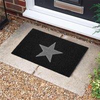 Nicoman Star Doormat PVC Spaghetti Mat - 60x40cm in Black | Size: 40 cm x 60 cm
