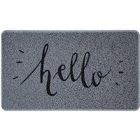 Nicoman Spaghetti Novelty UV Print Door Mat Grey 75 x 45cm - Hello | Size: 44 cm x 70 cm