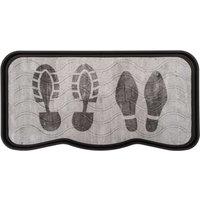 Nicoman Heavy Duty Rubber Boot Tray 75 x 40cm - Foot Print in Light Grey | Size: 38 cm x 75 cm