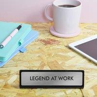 Flamingo Candles Legend at Work Desk Plate Sign in Gold